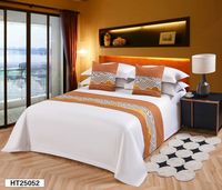 SANHOO Ensemble de couvre-lit et de taies d'oreiller de luxe européen, couvre-lit personnalisé, ensembles de coussins, ensemble de literie pour chambre d'hôtel, écharpe de lit