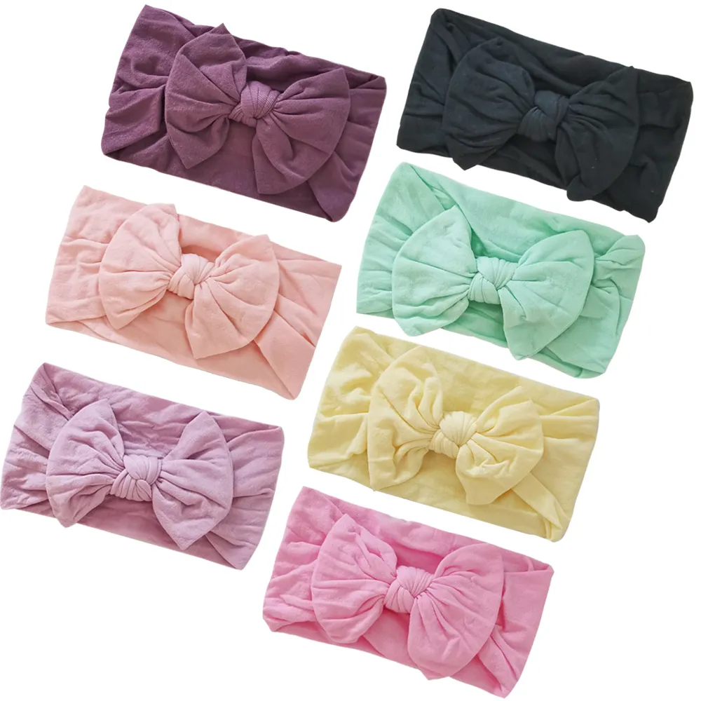 En gros Fashional Diverses Couleurs Enfants Toddler Filles Bébé Bowknot Bandeau Pour Bébé Turban Infant Nouveau-Né Bandeaux