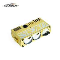 Projecteur LED 3 lentilles doré CNC 100W ultra lumineux à double faisceau tout-en-un pour voiture, véhicule tout-terrain, camion, VTT