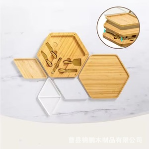 Bamboo <b>Cheese</b> Board <b>Set</b> With <b>Knife</b> Utensils For Party Serving Durable Wood Cutting Tray For Food Display - Product Image 2