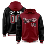 Veste d'hiver personnalisée pour homme grande taille, coupe-vent de baseball décontracté, blouson universitaire à capuche brodé