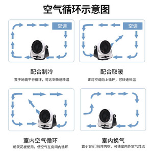 Home Air Circulation <b>Fan</b> 7 9.9 In <b>Remote</b> <b>Control</b> Table <b>Fan</b> With Shaking Head And Timing Function - Product Image 5