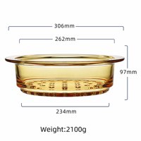 Casserole en verre-céramique avec couvercle, pot à vapeur en verre-céramique transparent ambré, compatible avec les plaques de cuisson et les micro-ondes, pour Corning Pot