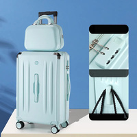 Valise de voyage de luxe légère en ABS pour étudiants, durable, avec compartiments de rangement suspendus, roulettes fixes et serrure, modèle 2026