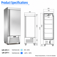 Réfrigérateur Commercial Vertical à Porte Unique 430L avec Refroidisseur d'Air Mécanique Personnalisable et 4 Étagères