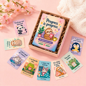 Cartes d'affirmation de psychologie positive, cartes amusantes et inspirantes pour soulager le stress, cartes d'apprentissage émotionnel SEL - Product Image 3