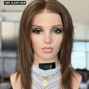Perruque sans colle personnalisée Hd 13*5 Patchwork perruque avant en dentelle 100% cheveux slaves pour les femmes avec délié pré-plumé - Product Image 1