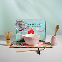 Ensemble Cadeau de Cérémonie du Thé : Bol à Matcha en Céramique à Motif Gaufré, Fouet à Matcha en Bambou (Chasen) et Outils à Matcha – Vente en Gros