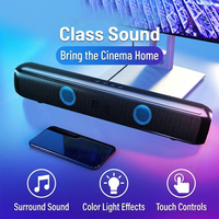 Altavoz Portátil Inalámbrico y con Cable, Doble Modo, Luces RGB, Ranura para Tarjeta SD, Puerto USB, Mini Altavoz de Escritorio, Sonido HiFi 6D Estéreo, Barra de Sonido para PC