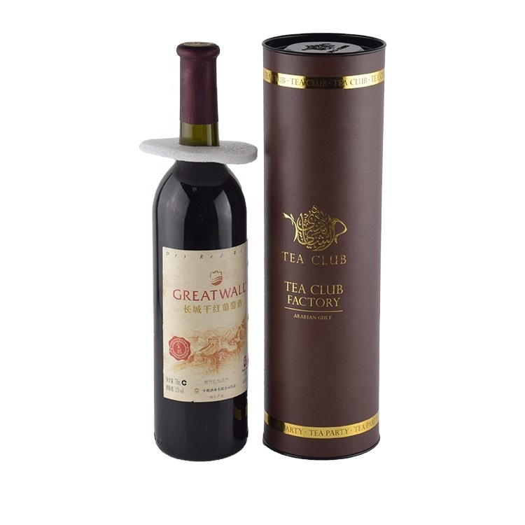 Eco Friendly Custom Cardboard Cylinder Round Gift Paper Tube Wine Packaging Tube