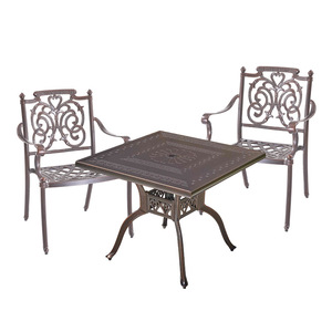 Ensemble de jardin en aluminium coulé, table et chaises, design traditionnel, résistant aux intempéries, pour patio, balcon, villa. - Product Image 1