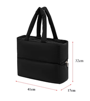 Sac fourre-tout matelassé léger en nylon pour femmes sac à main à fermeture éclair avec deux poignées Fac Direct doublure en polyester utilisation à la plage