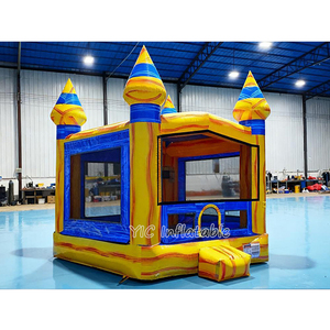 Château gonflable commercial bleu pour enfants, location de matériel de fête, centre d'équipements de jeux - Product Image 2
