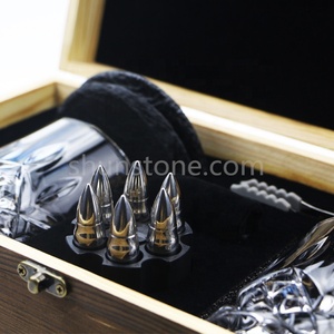 Whiskey Set Whiskey Glass Set Modern Whiskey Glass And Bullet Stones Gift Set In Premium Wood Box Set Of 6 Ice Cubes To Chill Whiskey