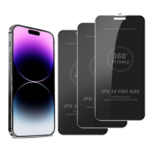 Matte Privacy Tempered Glass Screen Protector for 15 Pro Max Anti Spy 9H Ultra-Thin Full Cover Easy Installation YOUGE Grade AAA