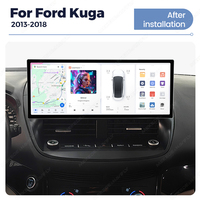 DUDUAUTO Passend für Ford Kuga 2013-2018 12,3-Zoll Modifiziertes Android-System Bluetooth Car-Play Navigationsbildschirm