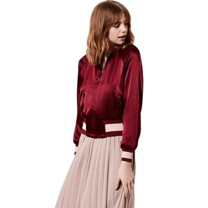 2023 nuovi arrivi Bomber Varsity in raso ricamato fiore personalizzato abbigliamento Casual donna di moda - Product Image 1