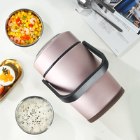 Boîte à lunch portable en acier inoxydable grande capacité, étanche, avec couvercle en plastique, écologique, recyclable, compatible vapeur, pour une fraîcheur optimale
