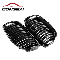 Rejilla delantera de doble listón negro brillante para BMW E90 E91 LCI Serie 3 2008 2009 2010 2011, de ABS inyectado, estilo racing.