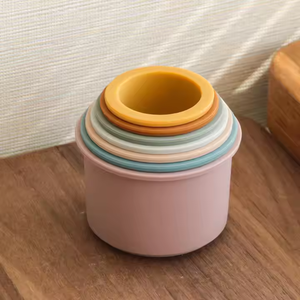 Vendita calda educativo per bambini <span class=keywords><strong>Stacking</strong></span> tazze in Silicone di selezione di nidificazione e blocchi di impilamento giocattoli per divertimento - Product Image 6