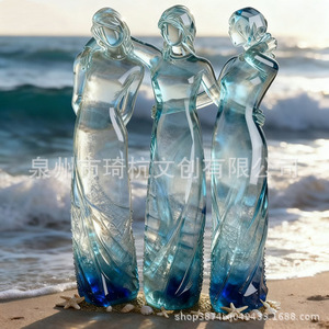 Escultura de resina de las Tres Hermanas, figura artística para regalo de amistad, decoración navideña - Product Image 3