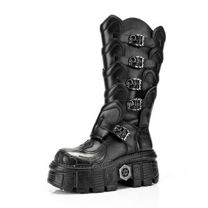 Bottes de motard tendance à plateforme pour l'automne et l'hiver - Chaussures de moto style punk à plateforme pour femmes avec design coupe-vent - Product Image 3