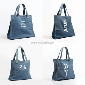 <span class=keywords><strong>Bolso</strong></span> Vaquero al por Mayor, Diseño Personalizado de Fábrica, Logotipo Personalizado, Hecho a Mano, Gran Capacidad, <span class=keywords><strong>Bolso</strong></span> Tote de Lona Básico en Blanco, de Algodón y Mezclilla - Product Image 4