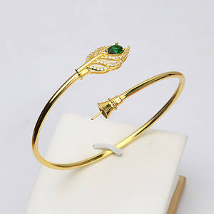 Accesorios DIY S925, Perla 9-14, Brazalete con Anillo Abierto, Estilo Pluma, Diseño Hueco, Soporte Semiterminado, Patrón de Números - Product Image 2