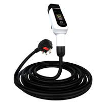 Chargeur de voiture électrique portable avec prise britannique, 3,2 kW, courant réglable, 13 A, IP65, avec type A + DC6mA RCD, pistolet de charge pour véhicule électrique