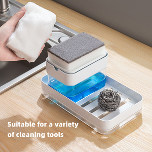 Distributeur automatique <span class=keywords><strong>de</strong></span> savon <span class=keywords><strong>de</strong></span> <span class=keywords><strong>cuisine</strong></span>, boîte <span class=keywords><strong>de</strong></span> presse <span class=keywords><strong>de</strong></span> détergent, bouteille <span class=keywords><strong>de</strong></span> presse, combinaison d'éponge, nettoyage <span class=keywords><strong>de</strong></span> la vaisselle, vidange <span class=keywords><strong>de</strong></span> liquide, boîte <span class=keywords><strong>de</strong></span> savon - Product Image 2