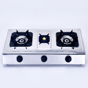 Cuisinière à gaz portable à deux brûleurs en acier inoxydable avec commande par bouton et allumage piézoélectrique, idéale pour l'hôtellerie, classe A, sécurité anti-extinction de flamme, facile à nettoyer - Product Image 1
