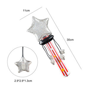 Juguete Luminoso LED con Tema Patriótico de la Bandera de EE. UU., 11.8 Pulgadas, Luz Intermitente Roja, Blanca y Azul, Estrella Giratoria de 30CM, Varita Giratoria con Estrella LED - Product Image 6