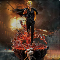 Anime One Piece GK Monkey D Luffy Roronoa Zoro Vinsmoke Sanji figura de acción con LED colección estatua modelo niños Juguetes