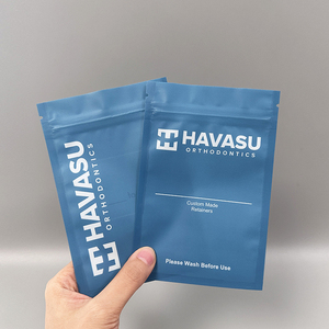 Custom Printed Matte Black Foil Mylar 3 Side Seal Flat Pouch Resealable Ziplock Dental Orthodontic Aligner Medical Packaging Bag - Product Image 6