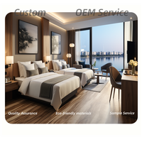 Ensemble de chambre à coucher en bois massif de luxe 5 étoiles au design moderne, ensemble de meubles sur mesure pour appartement et chambre d'hôtel
