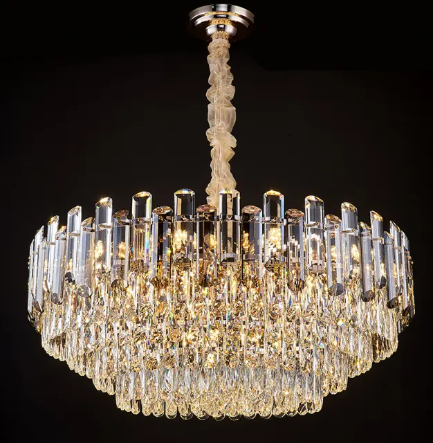 New popular living room round K9 crystal chandeliers ceiling luxury pendant lights