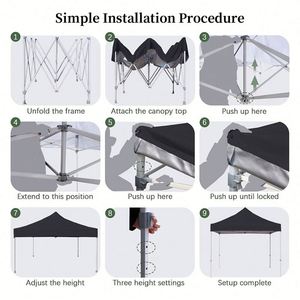 Structure pliante personnalisée 10x10 en aluminium, imperméable, résistante aux UV, ignifuge, en tissu Oxford, pour événements extérieurs, fêtes, salons professionnels - Product Image 5