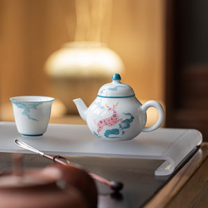 Guanlan Ceramic Teapot Pear-shaped With Lid Porcelain Kung Fu <b>Tea</b> <b>Set</b> Afternoon <b>Tea</b> Use - Product Image 4