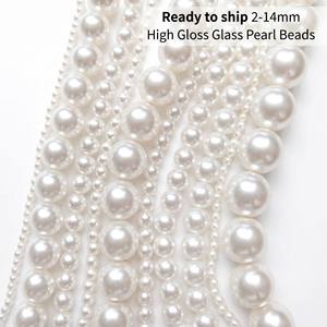 8mm 원형 유리 진주 비즈 5A 고광택 모조 진주 비즈 쥬얼리 제작 DIY 팔찌 목걸이 도매 100가지 이상 색상 - Product Image 1