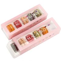 Boîte cadeau en carton avec fenêtre transparente pour 12 macarons, gaufres, biscuits, pâtisseries, conception de logo personnalisée OEM