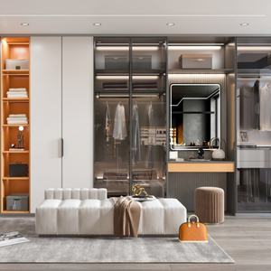 Direct d'usine vestiaire multicouche personnalisé en forme de L armoire et coiffeuse combinaison bébé armoire en bois - Product Image 3