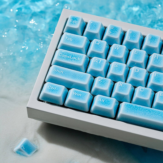 Complete Set 114 Keys Cracks Ceramic Keycaps Version 2 Available Multiple Colors Compatible Mechanical Keyboards