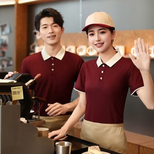 T-shirt Unisex Estiva a Maniche Corte per Uniforme da Lavoro per Caffetterie e Negozi di Tè, Personalizzabile con Logo Goffrato e Stampato, 100% Poliestere, Ideale per il Settore Alimentare - Product Image 3