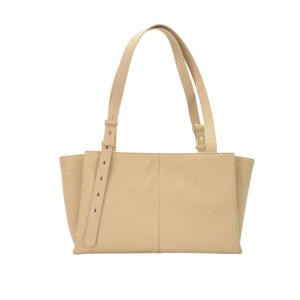 Sac fourre-tout minimaliste en daim beige avec détail de sangle réglable - Product Image 1