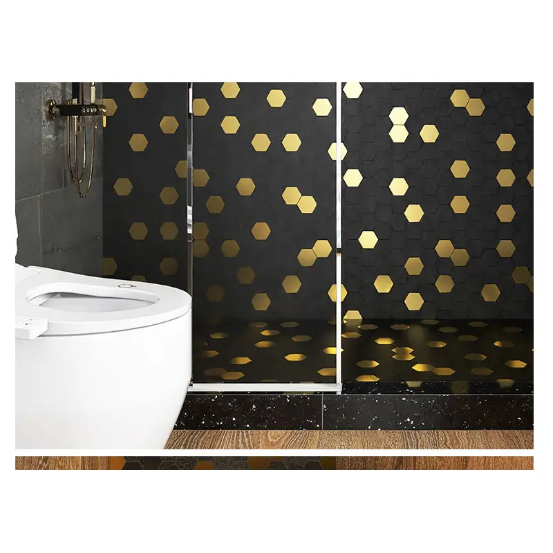 Mozaik altıgen fayans banyo karışımı fırçalanmış alüminyum altıgen metal mozaik fayans duvar backsplash fayans