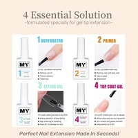 MyBeautyNails Capsules Ongles Gel X Style Américain, Express Demi-Mat, Amande Longue, Gel Souple, Couverture Complète