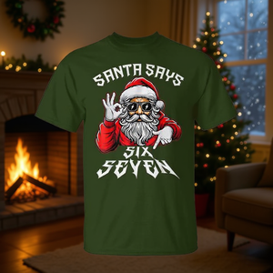 Camiseta navideña con diseño de Papá Noel Six Seven Gen Z Meme Slang Xmas - Product Image 3