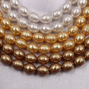 Perle di perle di vetro barocco 6 x8mm per la creazione di gioielli di perle barocche