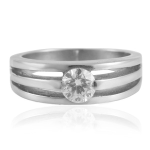 <b>Diamond</b> <b>Ring</b> Round Brilliant Cut White Gemstone Unisex Jewelry Gift 21 - Product Image 1