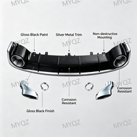 Kit carrosserie arrière style RS6 pour Audi A6 C7.5 C7PA 2014-2019, installation par vis, avec diffuseur de pare-chocs